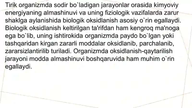 Oksidlanish qaytarilish reaksiyalari ishtirok etuvchi fermentlar 3