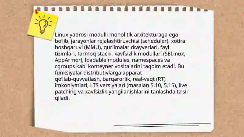 LINUX OT talqinlarining funksional imkoniyatlari 3