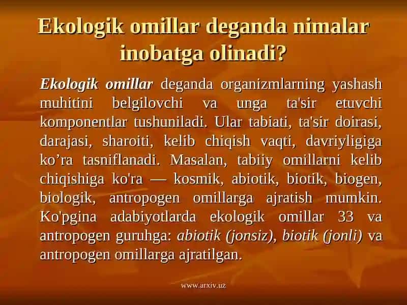 Ekologiya — tabiatni iqtisodiy jihatdan tadqiq qilish 3