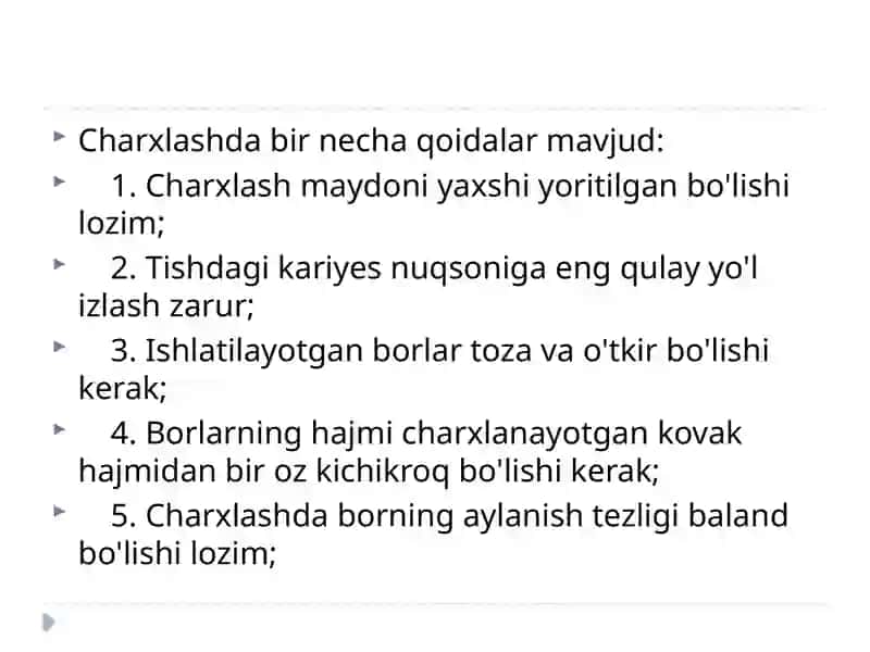 Blek bo’yicha 1 sinfli karioz kovaklarni restavratsiya qilish 3