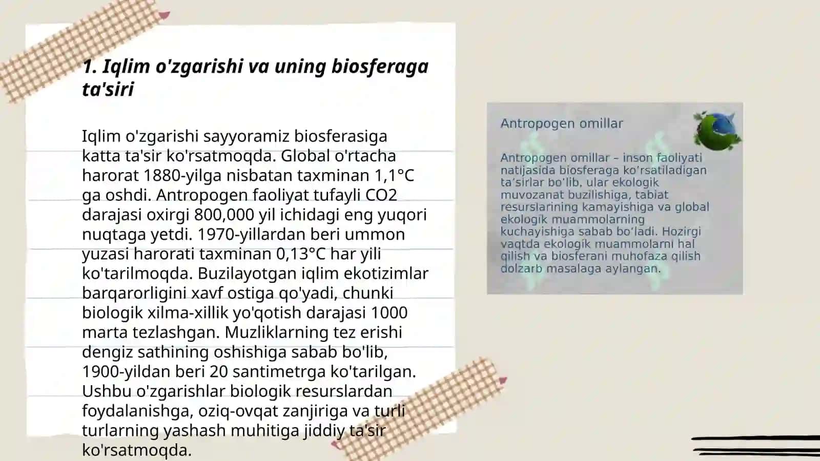 Iqlim o'zgarishi va uning biosferaga ta'siri 3