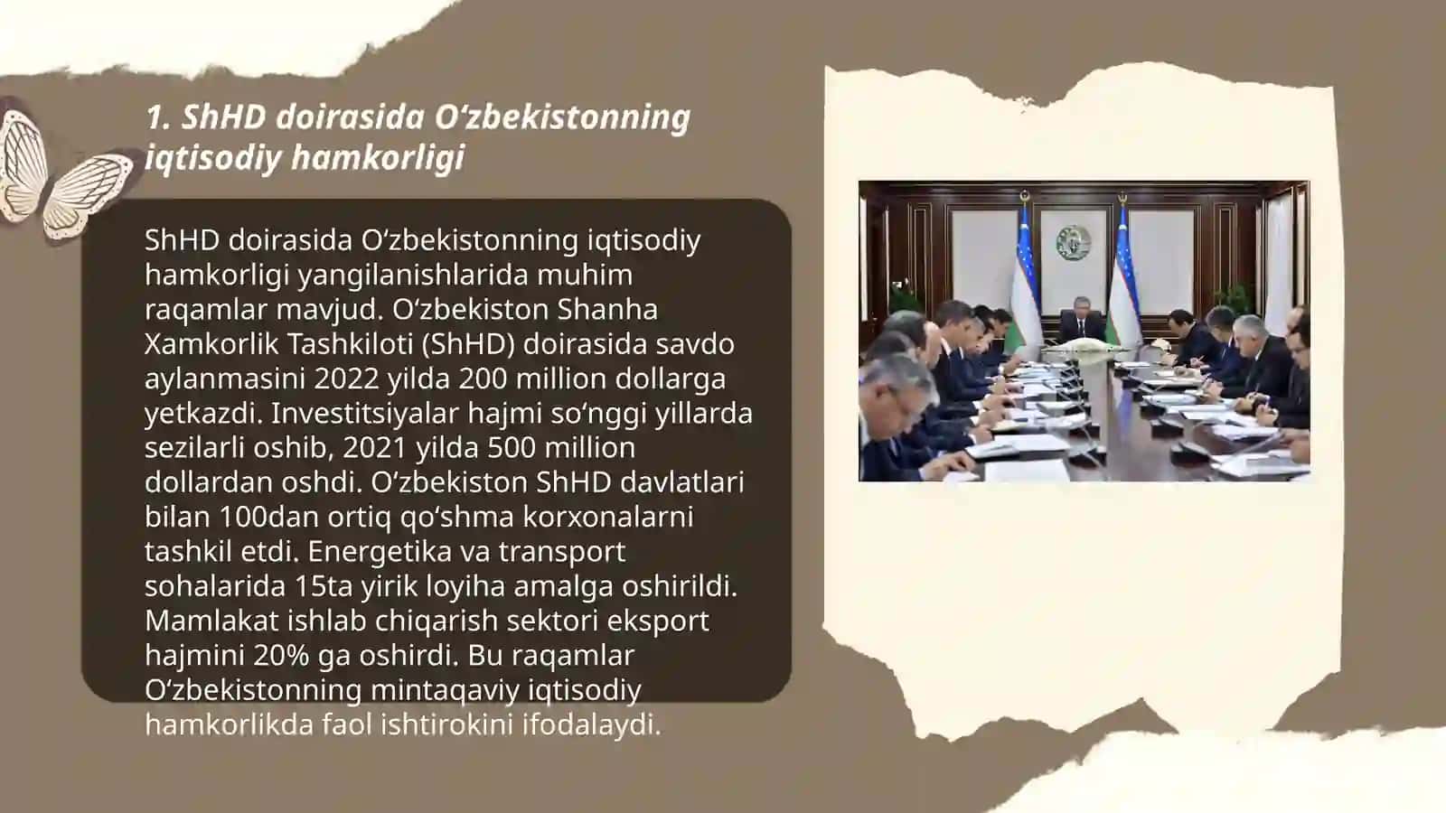 Oʻzbekistoning ShHD hamkorlik aloqalari 3