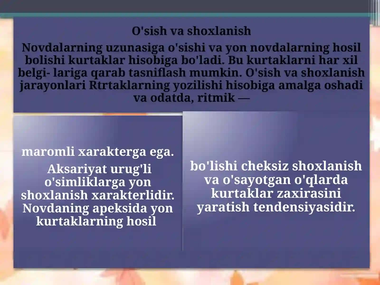 O’simliklar anatomiyasi va fiziologiyasi 3