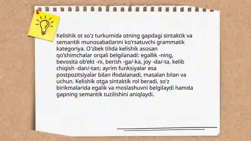Kelishik ot so'z turkumida 3