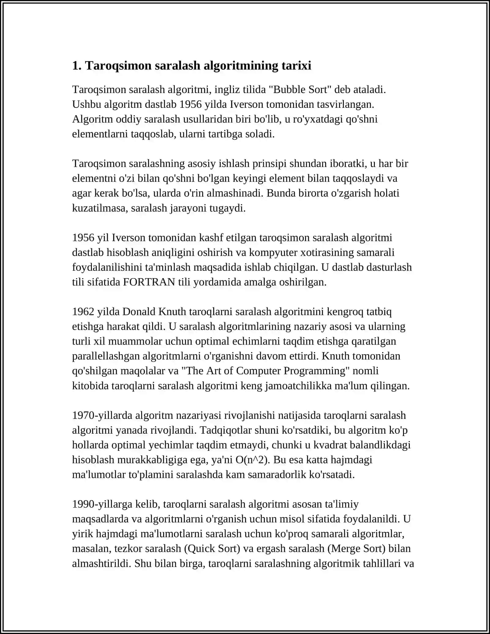 TAROQSIMON SARALASH(COMB SORT) 3