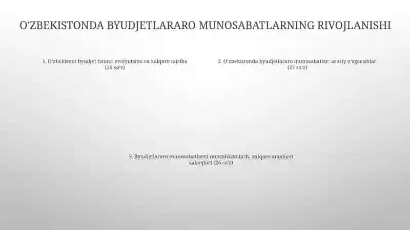 Byudjetlararo Munosabatlarni Tashkil Etish Va Undan Foydalanish Bo'Yicha Xalqaro Tajriba 3