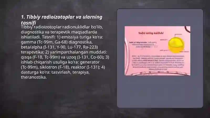 Yadro kimyoning tibbiyotdagi oʻrni 3