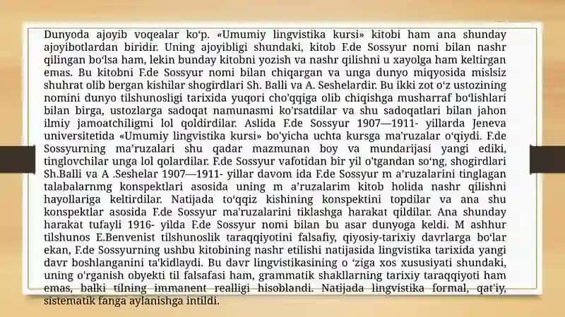 Ferdinand deSossyurningsotsiologikvastrukturtilshunoslikshakllanishidagio‘rniV.Gumboldtvaumumiytilshunoslik 3