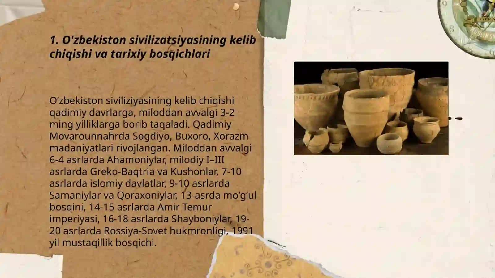 O'zbekiston sivilizatsiyasi xaqida qisqacha ma'lumot 3