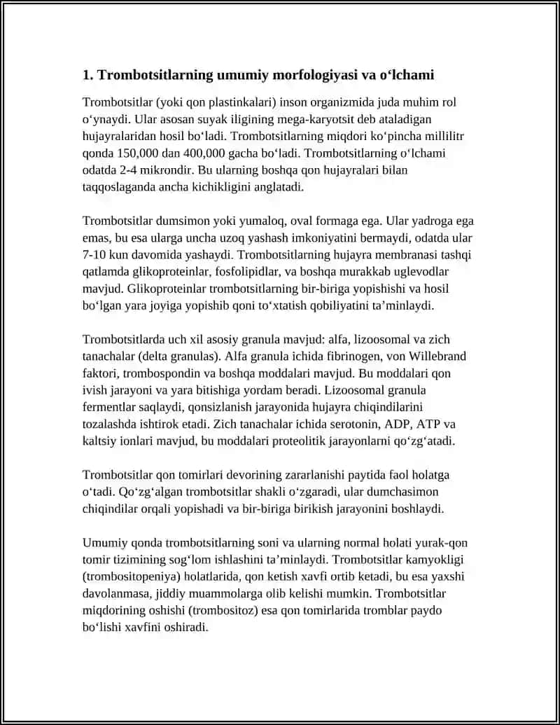 TROMBOTSITLARNING TUZILISHI VA VAZIFALARI 3