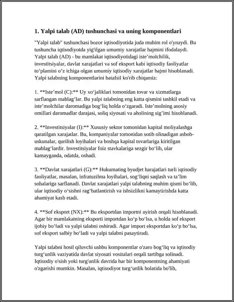 YALPI TALAB VA UNING EGRI CHIZIG'I. YALPI TAKLIF VA UNING EGRI CHIZIG'I 3