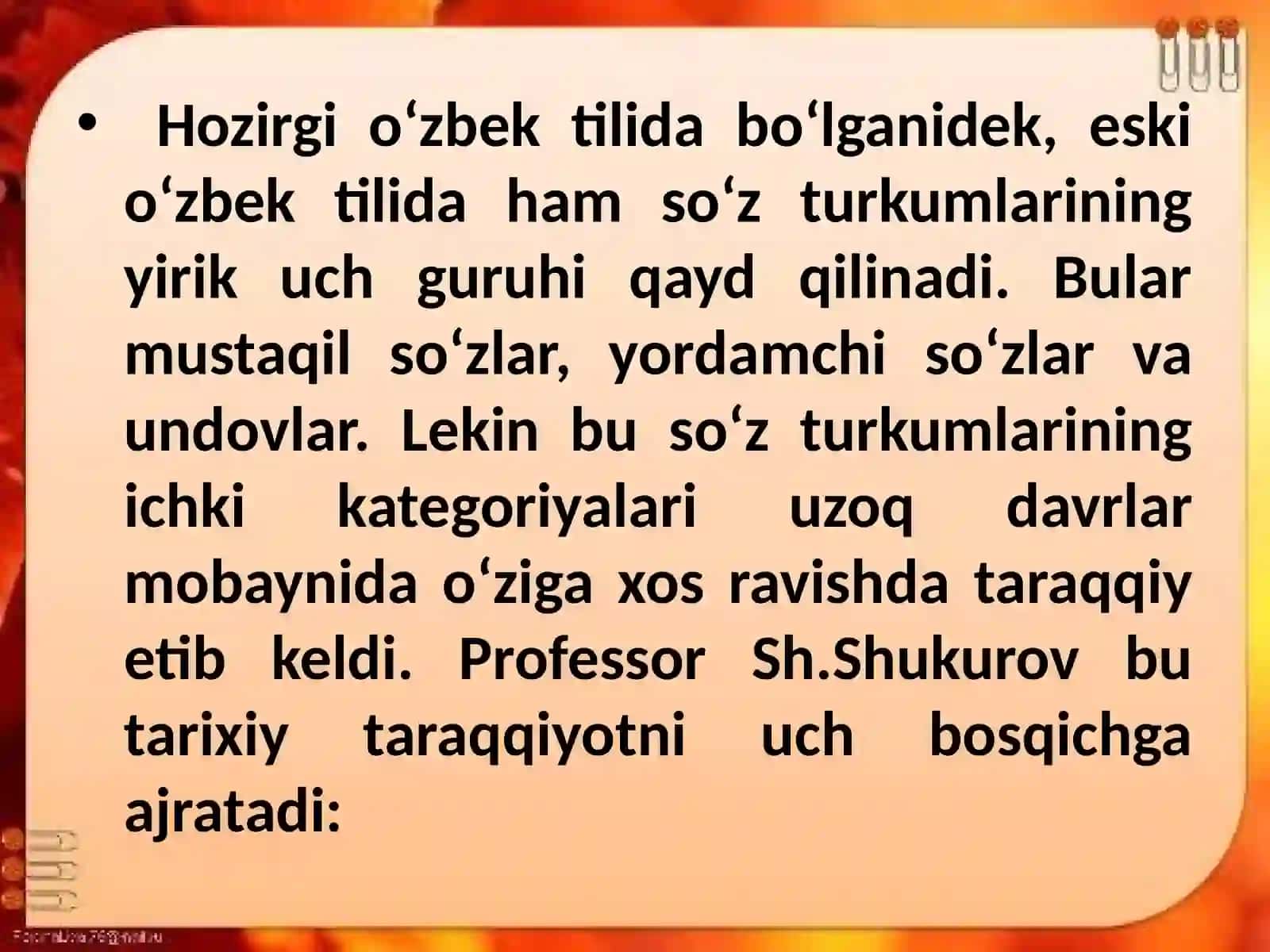 Oʻzbektiliningtarixiymorfologiyasi.Ot,sifatso‘zturkumlari 3