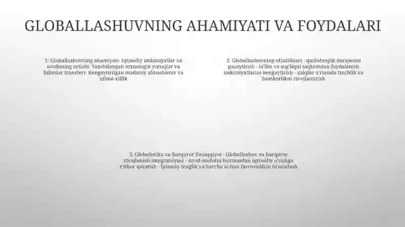 Globallashuv, Globalistika Va Barqaror Taraqqiyot Jarayonlarining Mohiyati. 3