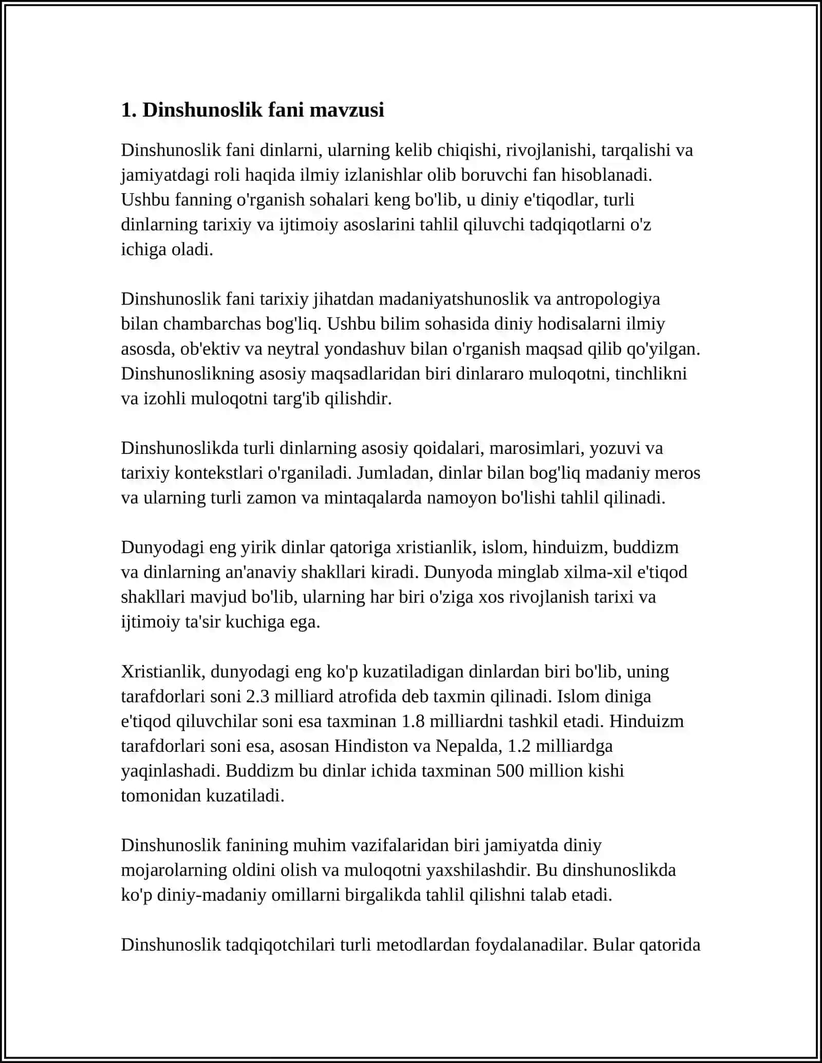 DINSHUNOSLIK FANINING MAQSADI 3