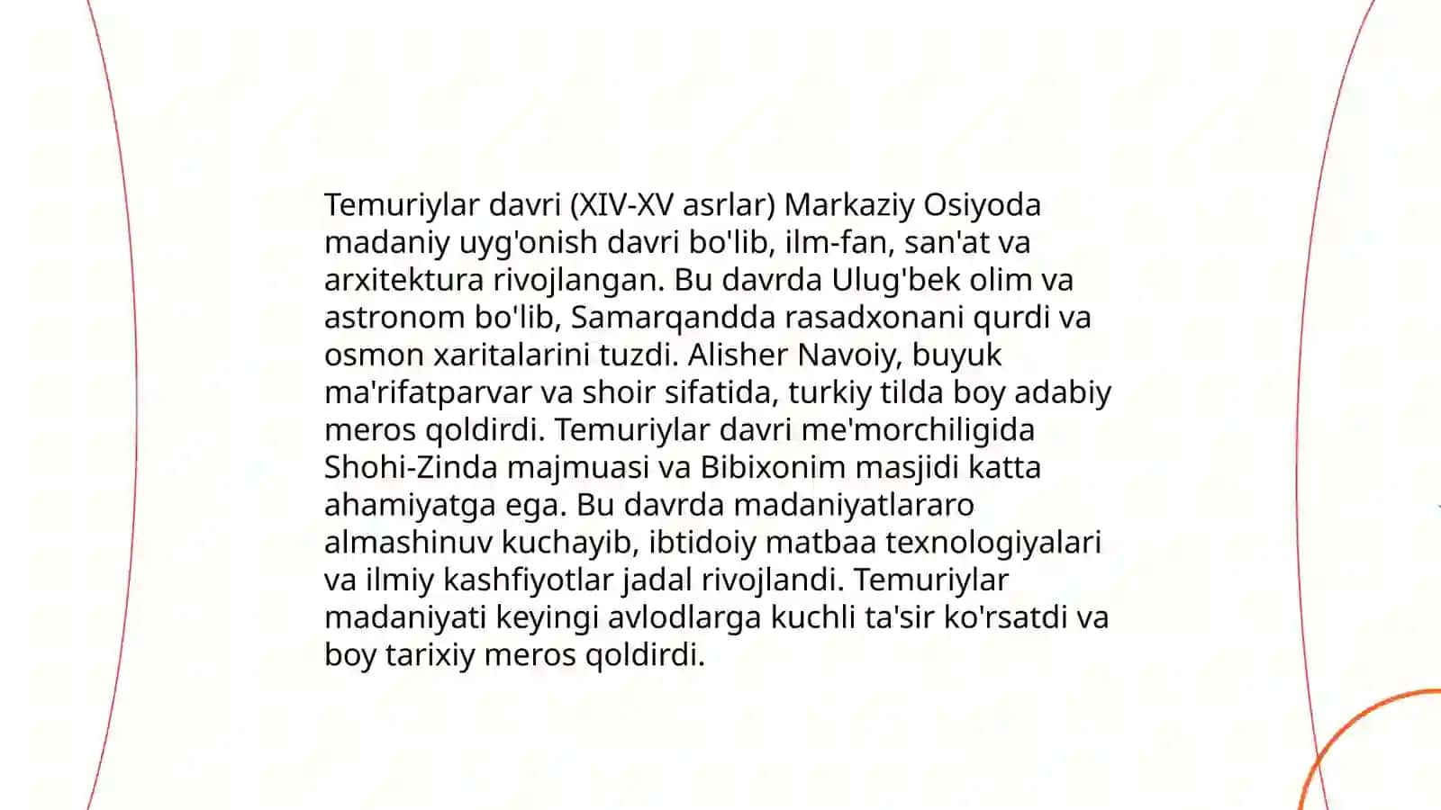 Temuriylar davridagi madaniy uyg'onish 3