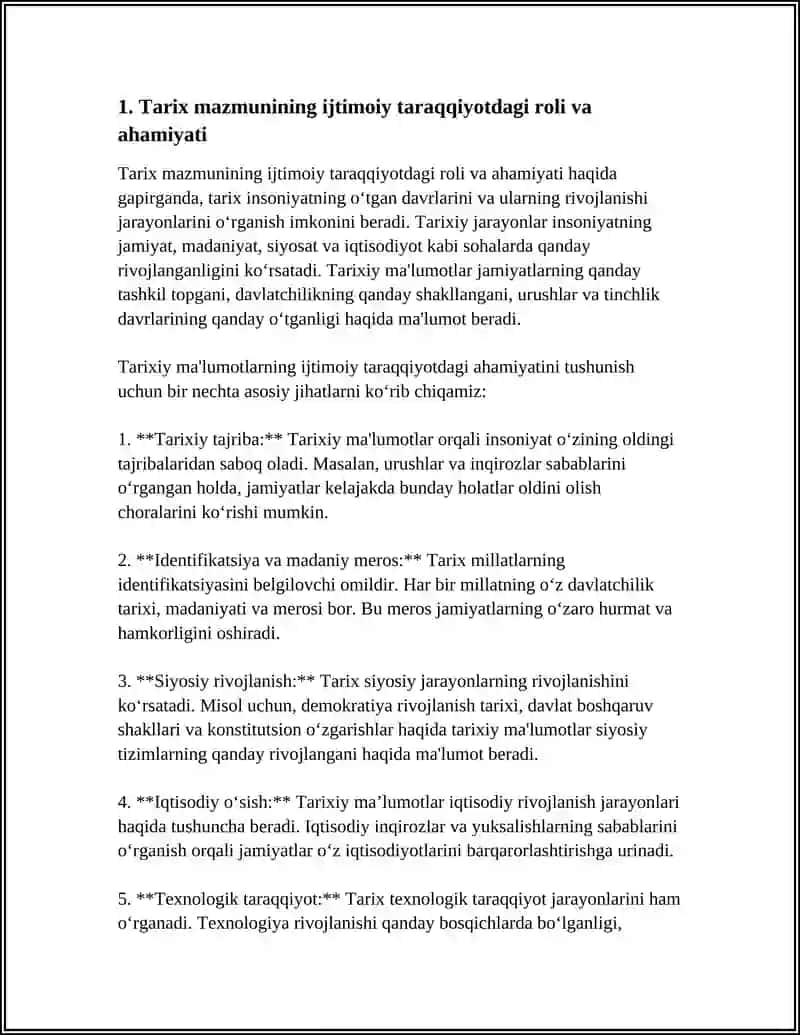 JAMIYAT TARAQQIYOTDA TARIXNING MAZMUNI YOʻNALISHLARI VA KONSEPSIYALARI 3