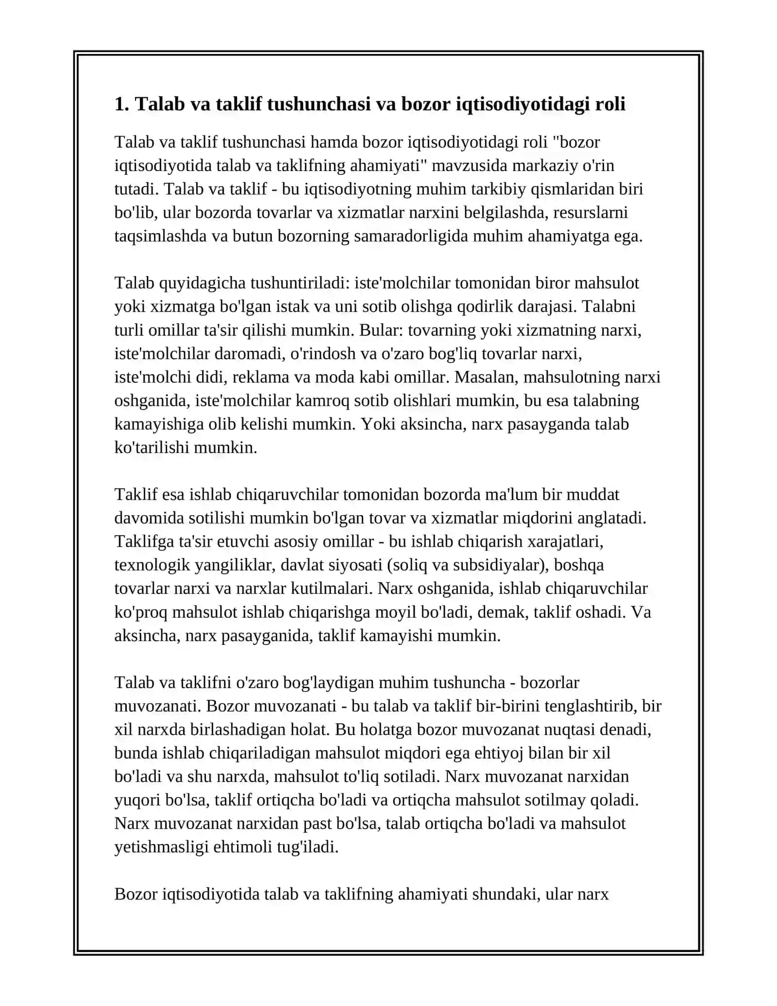 BOZOR IQTISODIYOTIDA TALAB VA TAKLIFNING AHAMIYATI 3