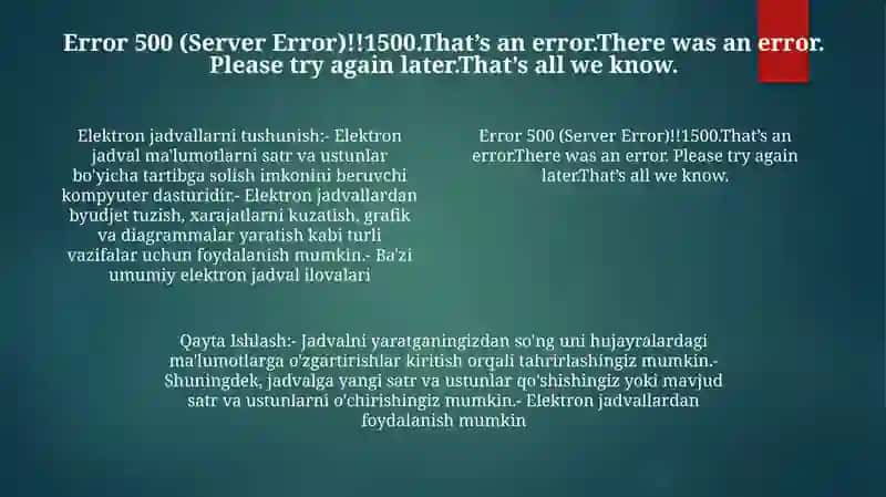 Elektron Jadvallar Yaratish Va Qayta Ishlash 3