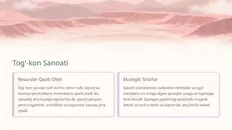 Tog’-kon, Kimyo, Metallurgiya Sanoati va Atrof-muhit Muhofazasi 3
