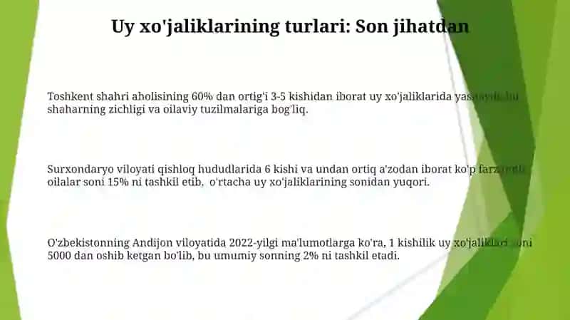 Davlat turlari. Uy xojaliklari va ularning turlari 3