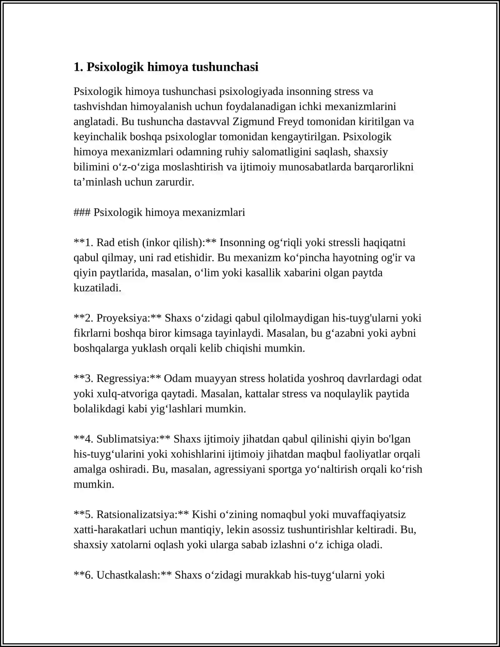 PISIHOLOGIK HIMOYA MEHANIZIMI VA ULARNING DIAGNOSTIK METODLARI 3