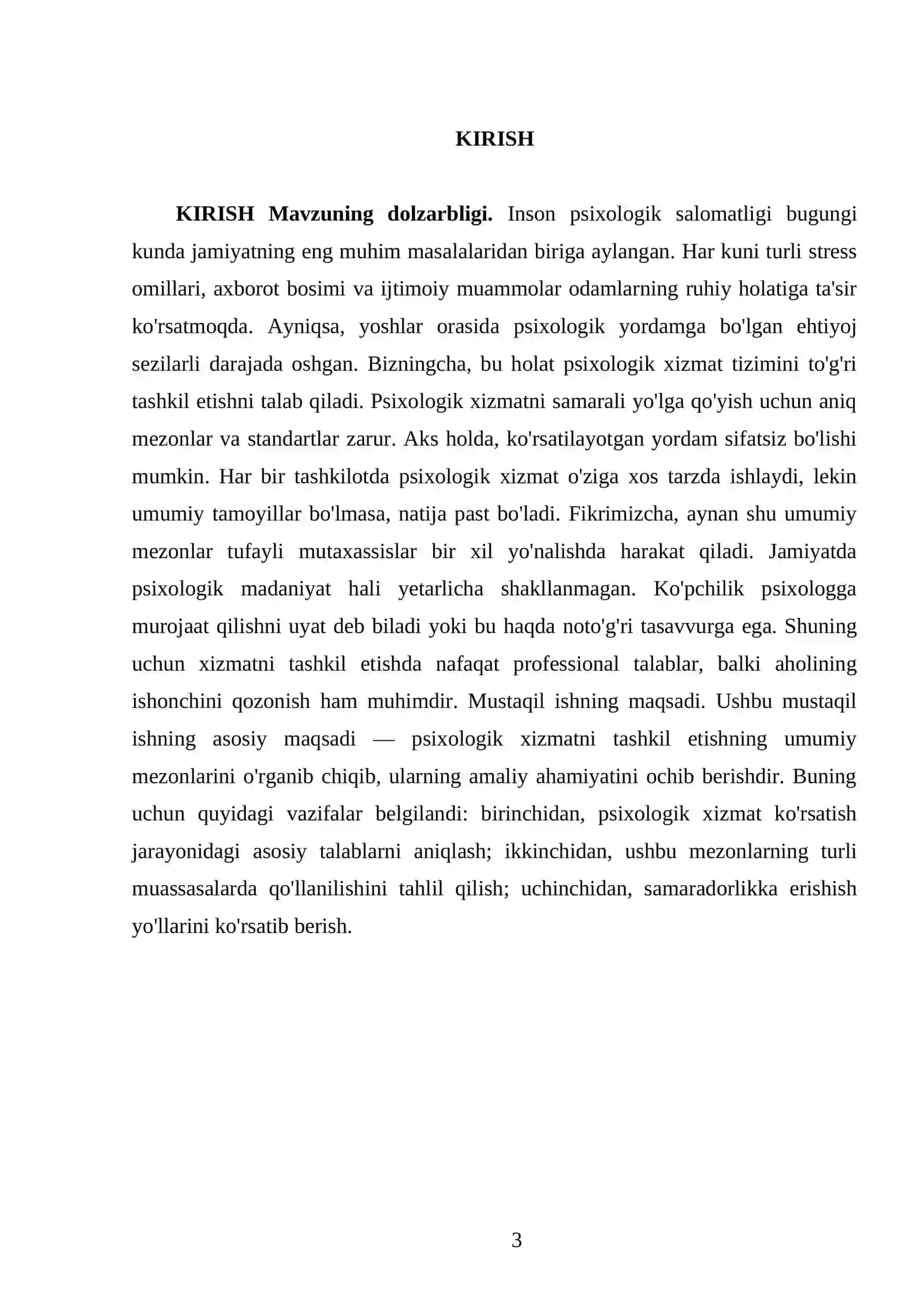 Psixologik xizmatni tashkil etishning umumiy mezonlari 3