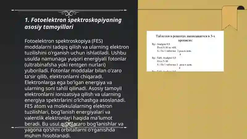 Fotoelektron rentgenoelektron va EPR spektroskopiyaning kimyoda qo'llanishi 3