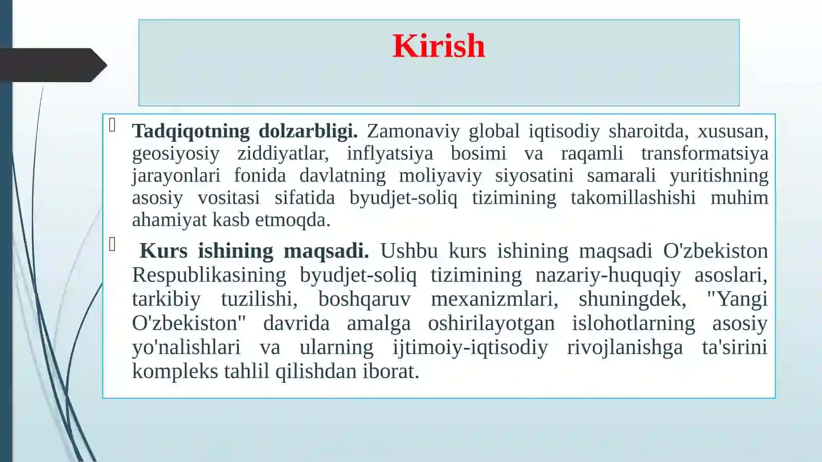 O`zbekistonning byudjet-soliq tizimi, uni tarkibi va xususiyatlari 3