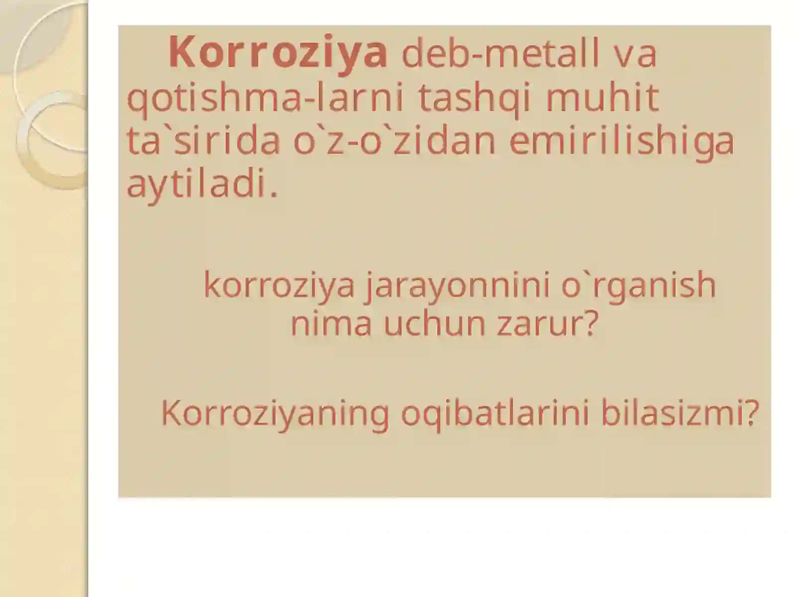 METALLAR KORROZIYASI TAQDIMOTISHI 3