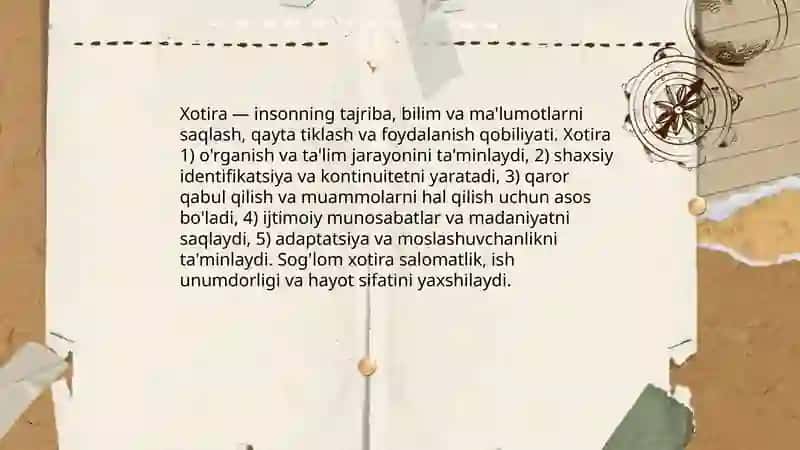 Xotira haqida umumiy tushuncha 3