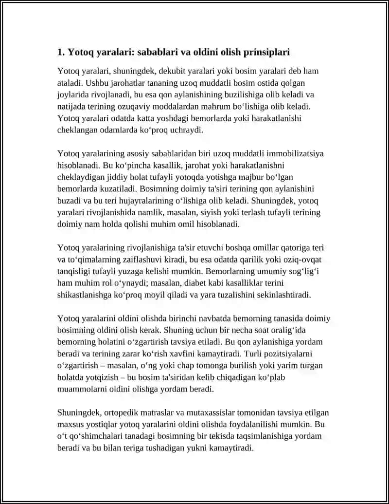 Yotoq yaralari parvarishi 3