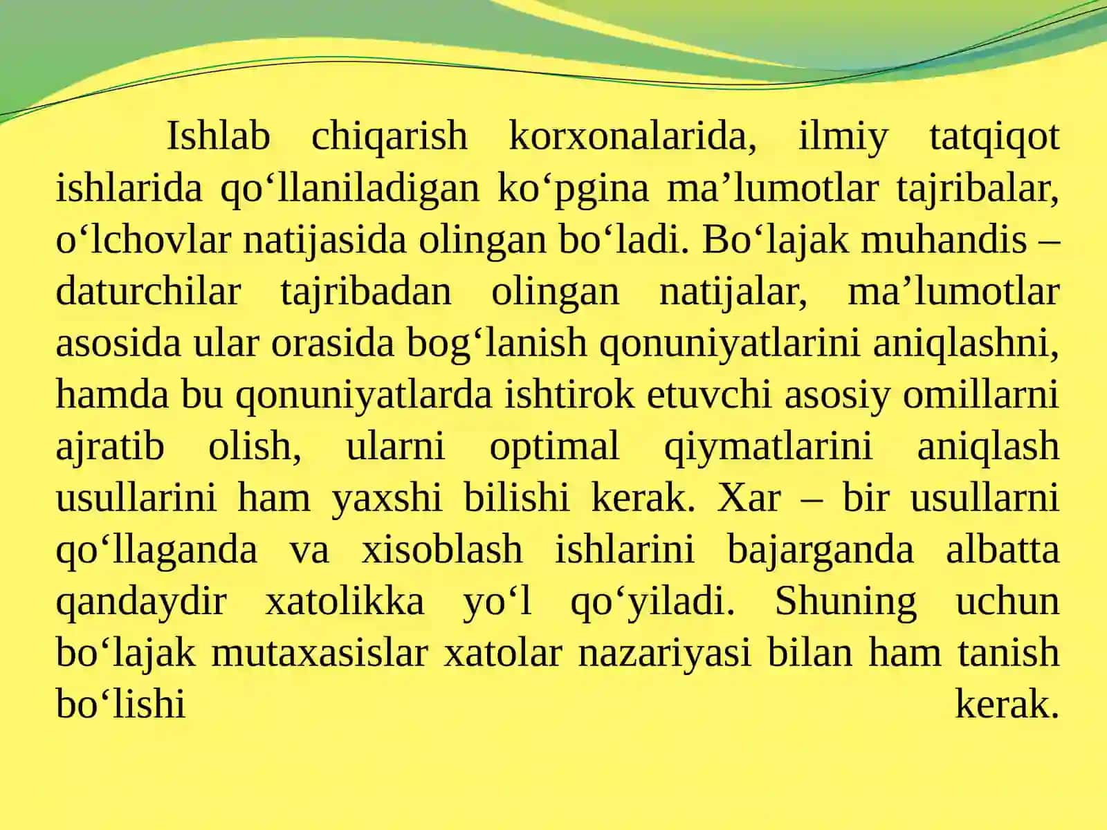 GEODEZIK O‘LCHASHLARNI MATEMATIK QAYTA ISHLASH 3