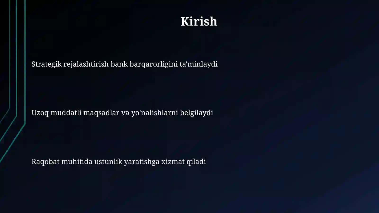Banklar faoliyatida strategik rejalashtirish va uning tuzilishi 3