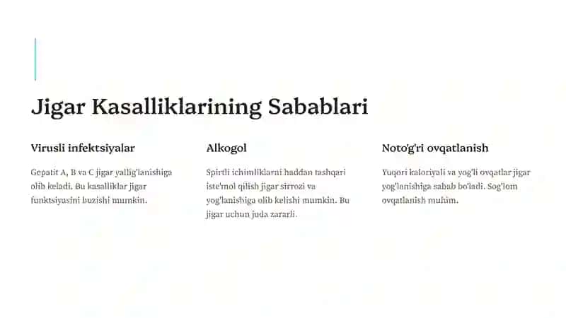 Jigar kasalliklari haqida ma'lumot. 3
