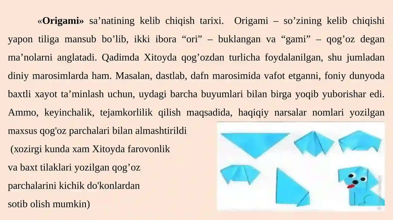 Qog‘ozdan buklash yo‘li bilan o‘yinchoq yasash (“Origami usuli”) 3