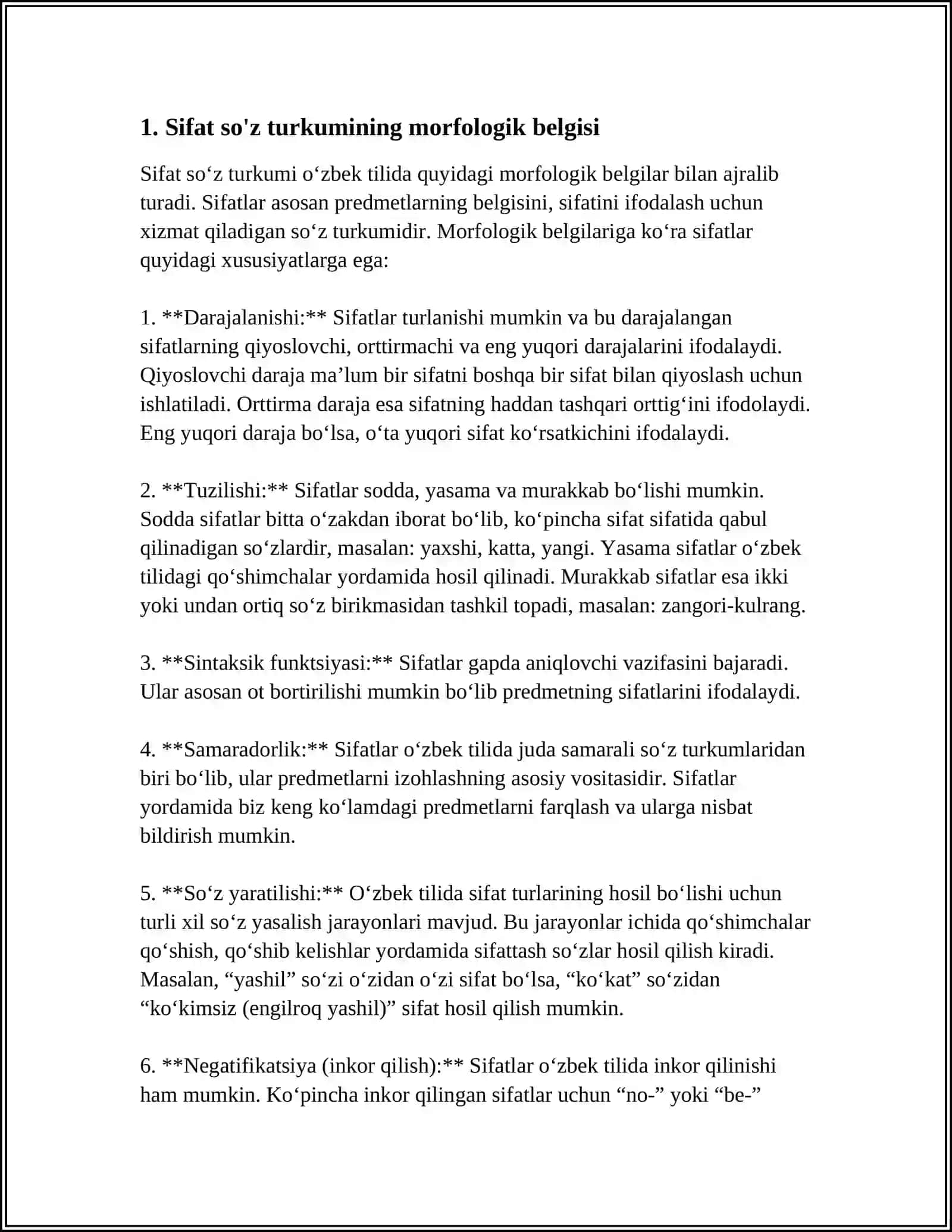 SIFAT SO’Z TURKUMINING MORFOLOGIK VA SINTAKTIK XUSUSIYATLARI 3