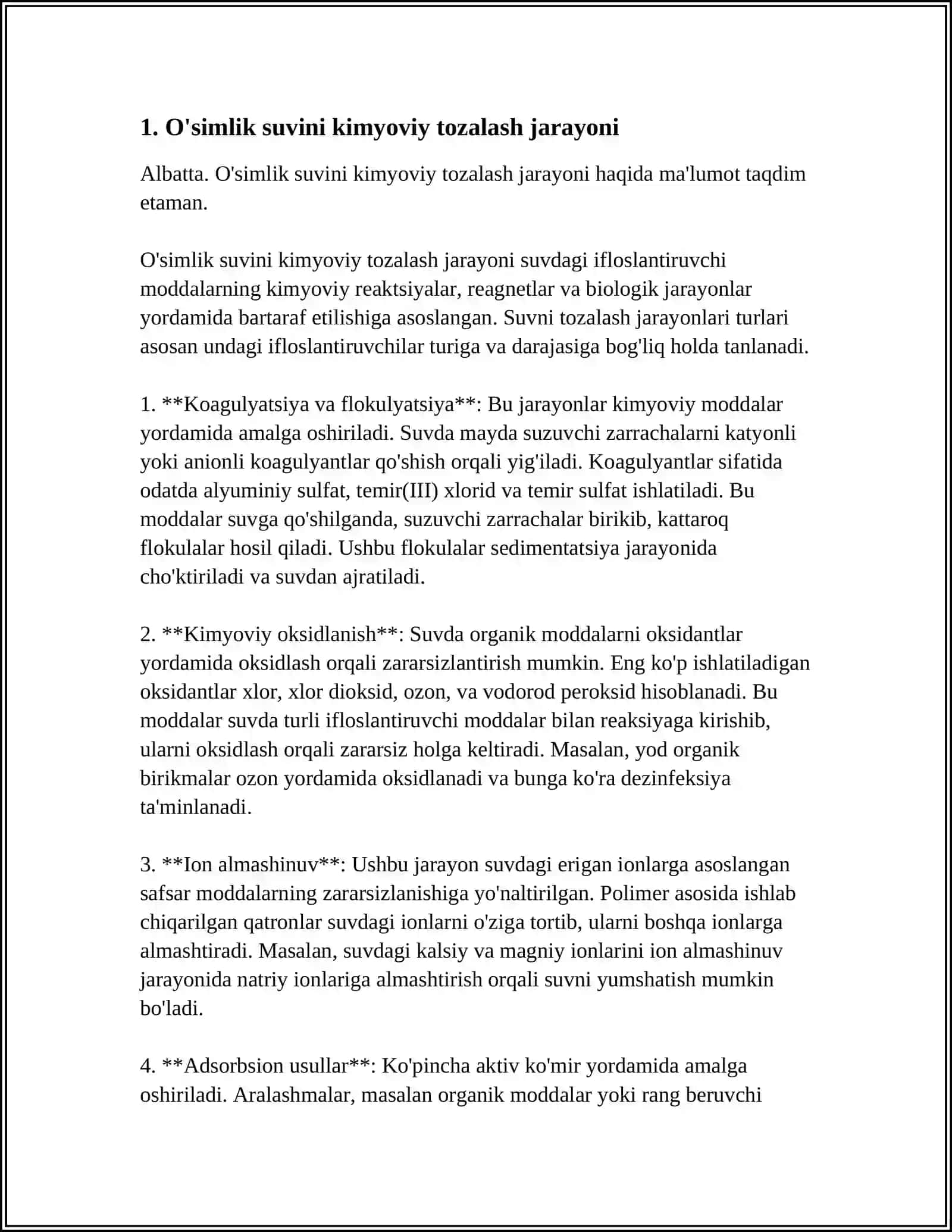 O'simlik suvini kimyoviy tozalash 3
