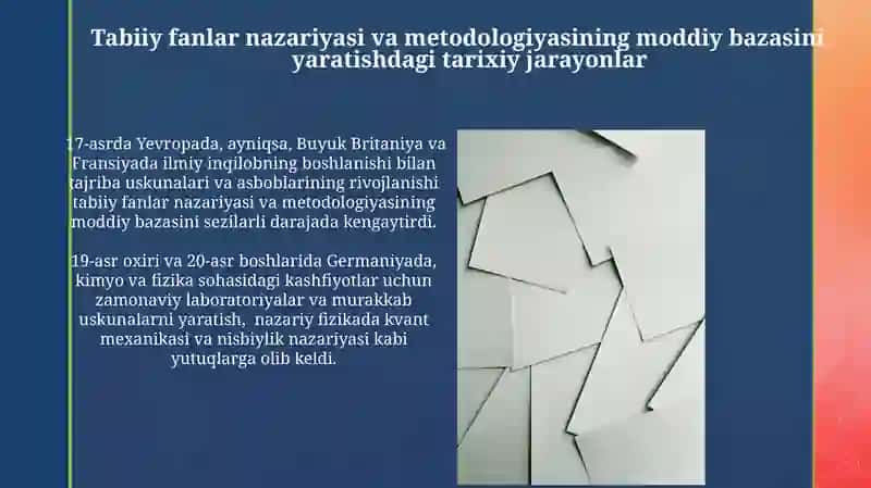 Tabiiy fanlar nazariyasi va metodikasi fanining moddiy bazasini tashkil etish 3