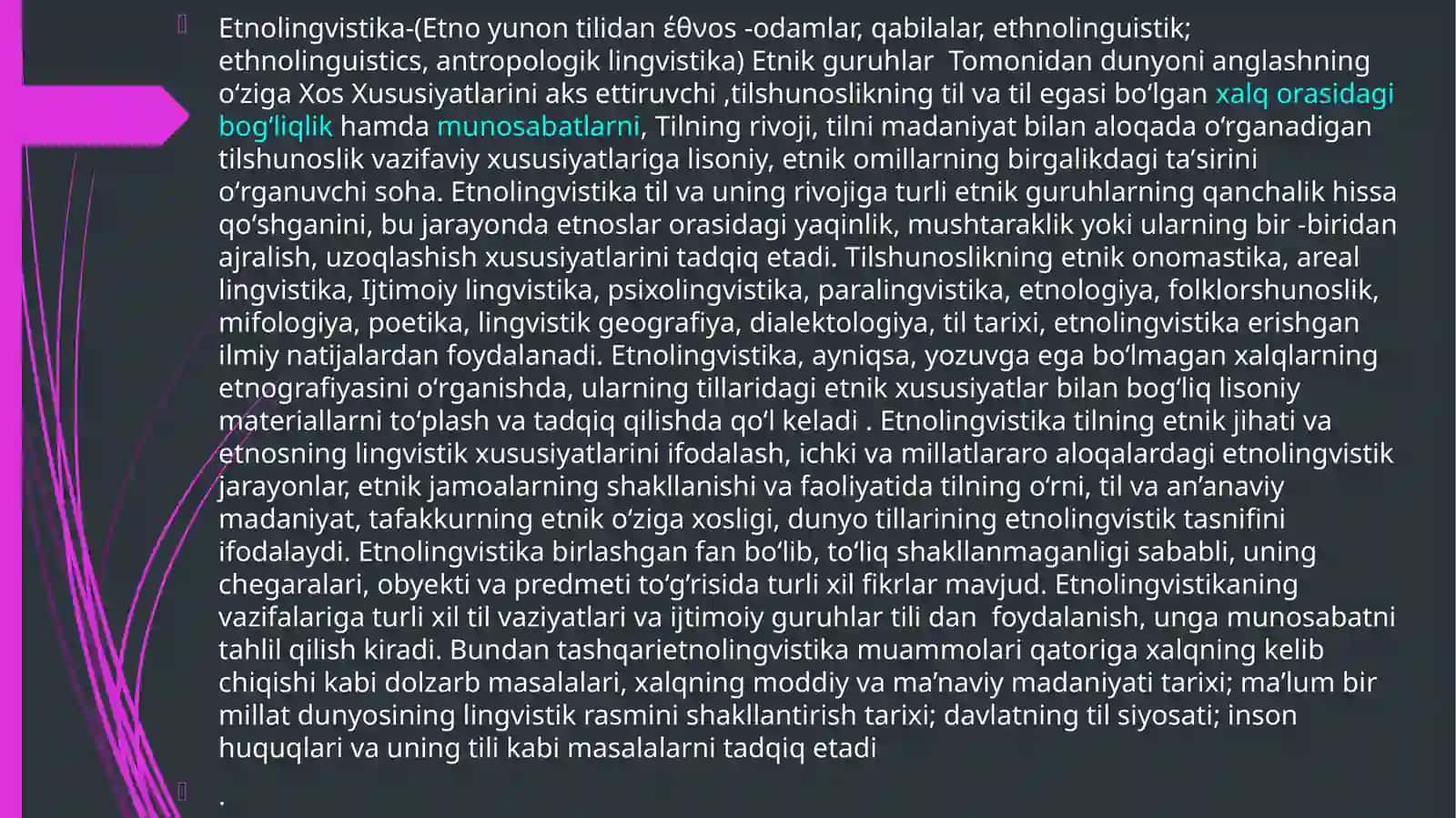 ETNOLINGVISTIKA. TIPOLOGIK LINGVISTIKA 3
