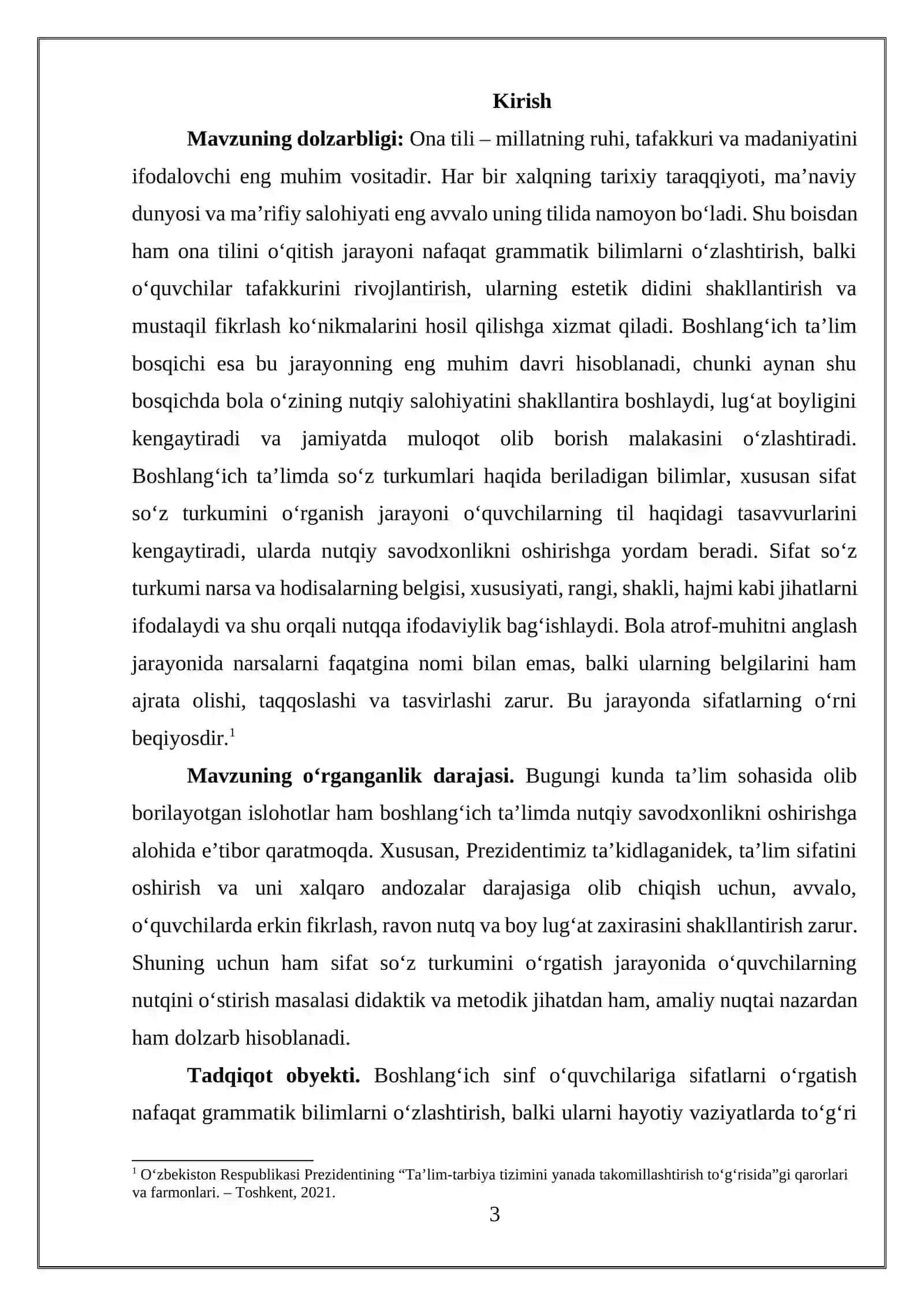 Boshlang’ich sinflarda sifat so’z turkumini o’rganish 3