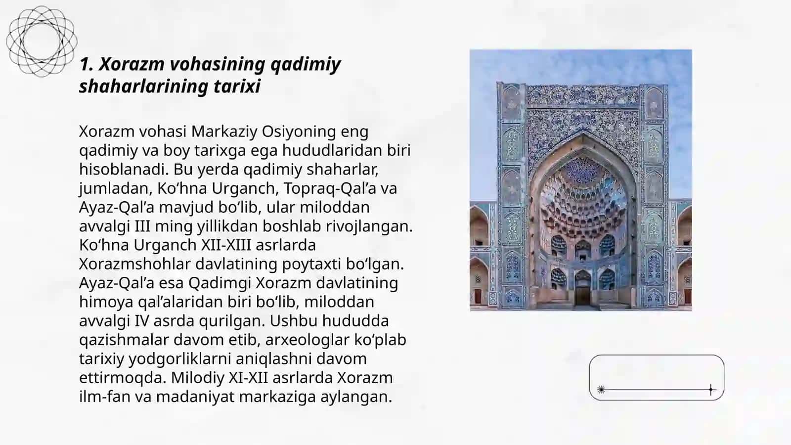 Xorazim vohasi shaharlar tarixi 3