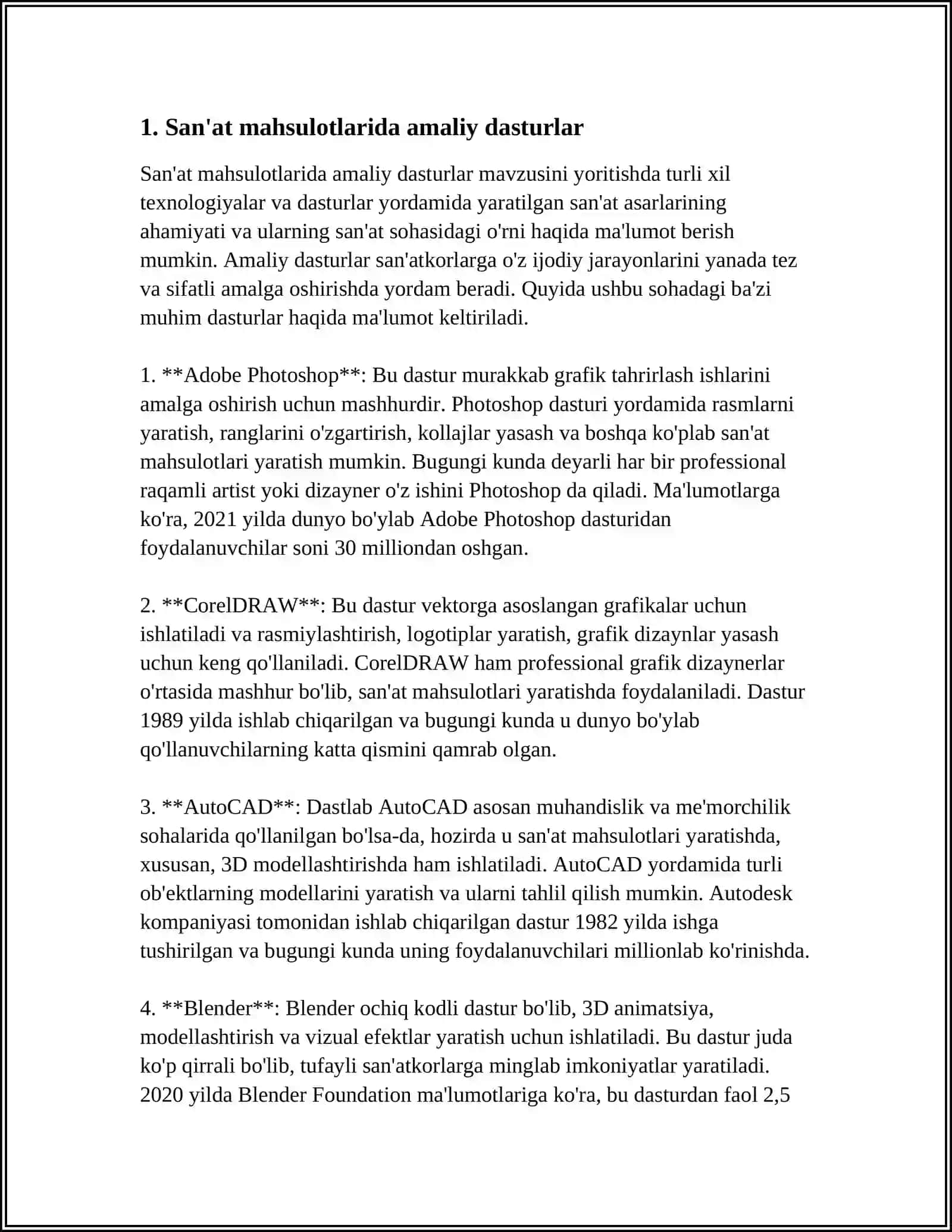 AMMALIY DASTURLARDAN VA ULARDAN TURLI KASB SOHALARDA FOYDALANISH 3