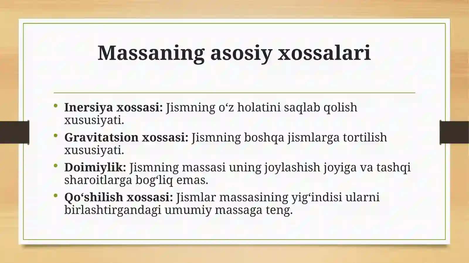 Jismning massasini o‘lchash 3