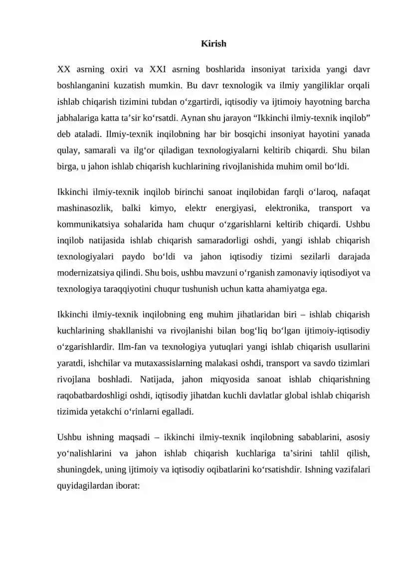 Ikkinchi ilmiy-texnik inqilob va jahon ishlab chiqarish kuchlarining rivojlanishi 3