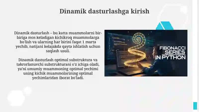 Dinamik dasturlash va Fibonacci sonlari 3