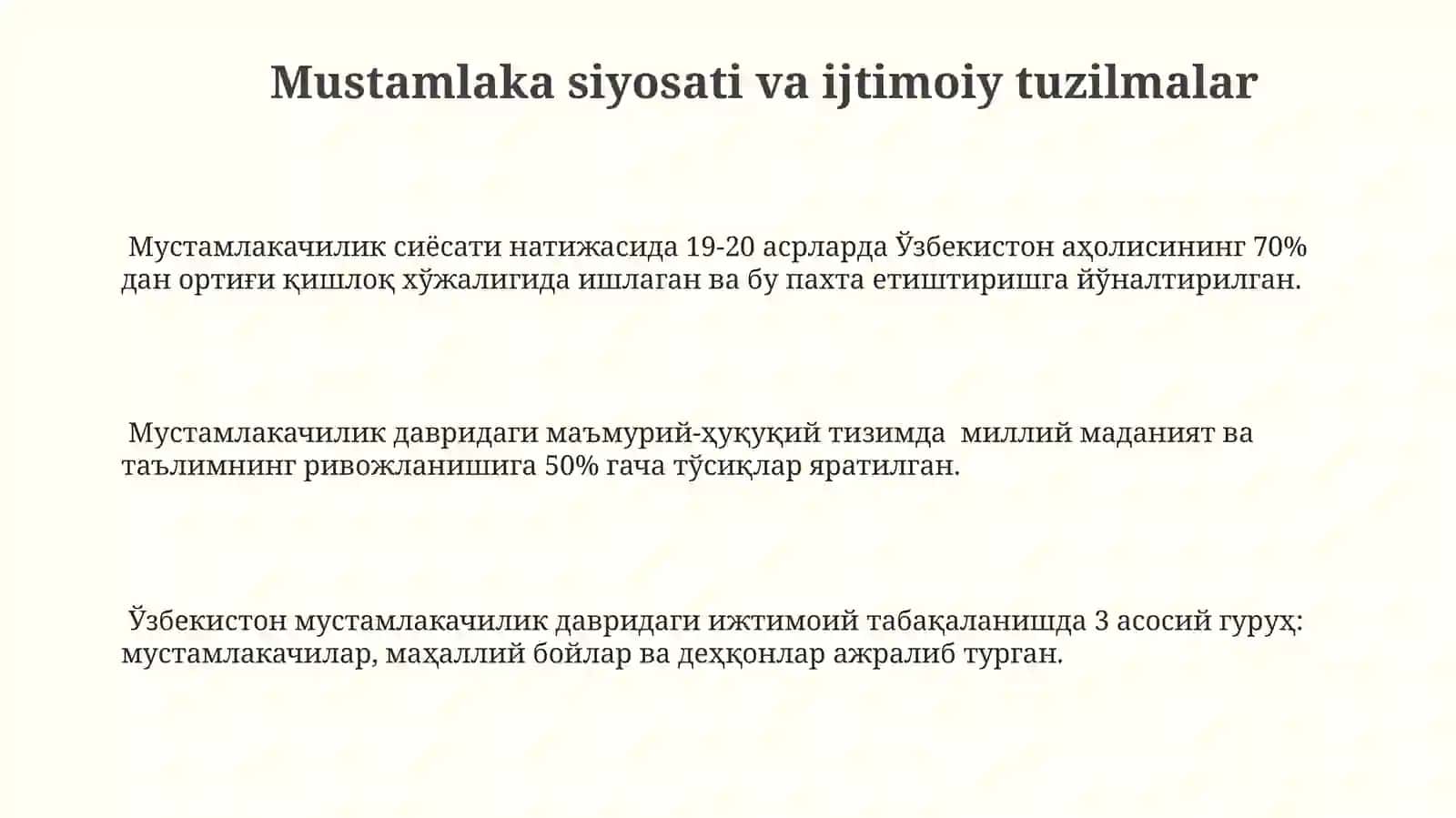 Dunyoda mustamlakahilik tartiboti 3
