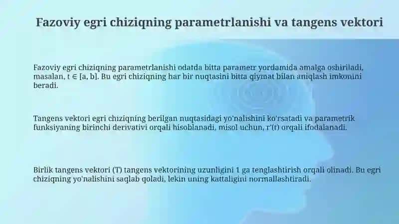 Egri chiziqning egrligi va buralishi 3