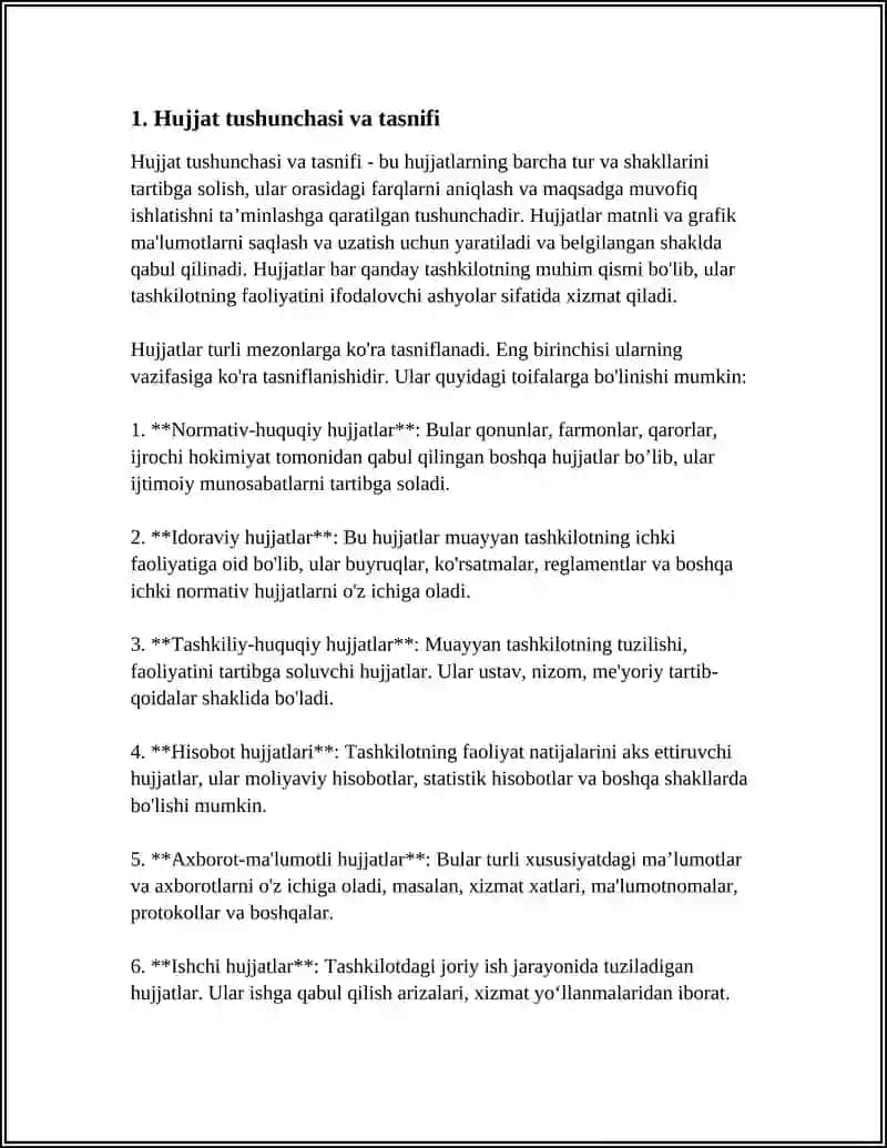 Hujjatların turlari va ularning rasmiylashtirish qoidalari 3