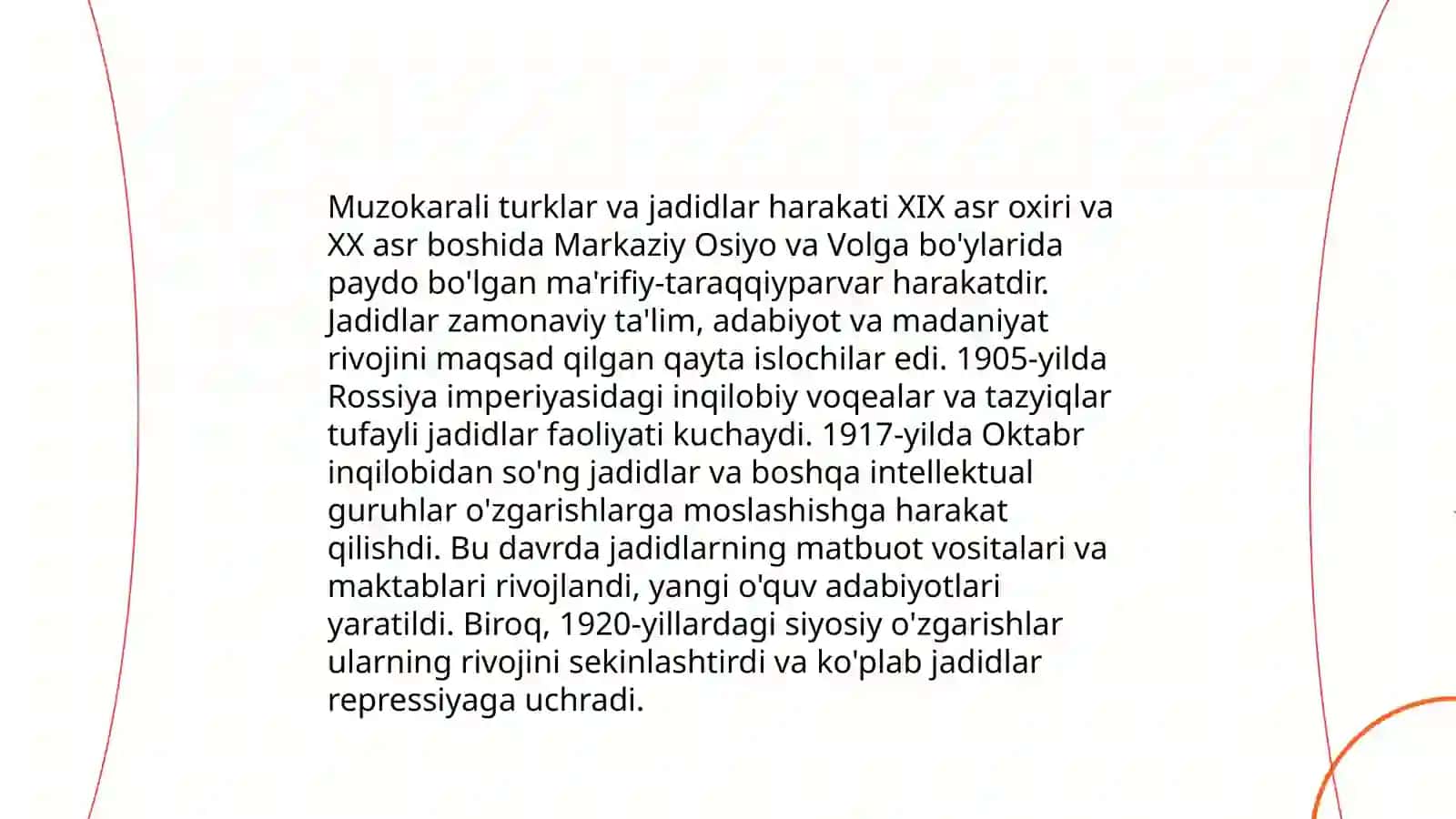 Jadid ma'rifatparvarlarining o'lka ijtimoiy ma'naviy hayotida tutgan o'rni( Munavvar Qori, Fitrat, Behbudiy, Avloniy) Jumaniyozova Charos 3