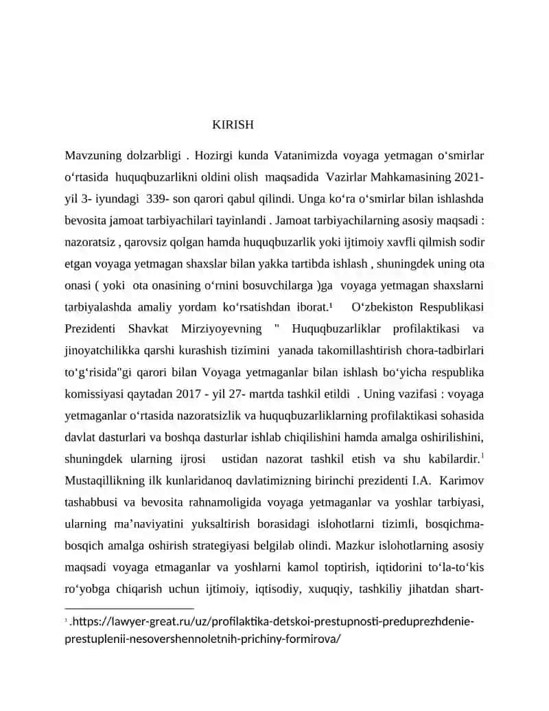 BOB VOYAGA YETMAGAN BOLALARDA HUQUQBUZARLIKLARNING KELIB CHIQISH SABABLARI 3